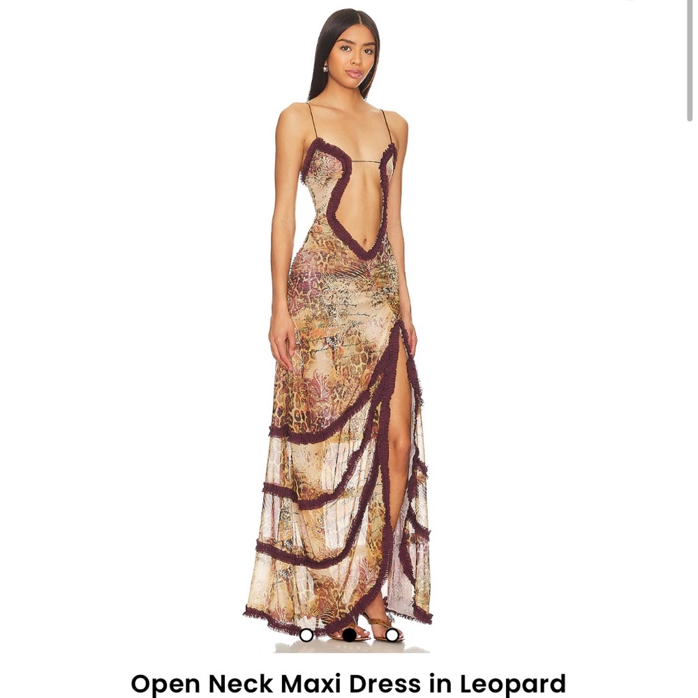 Jaded london fatale maxi dress in leapord